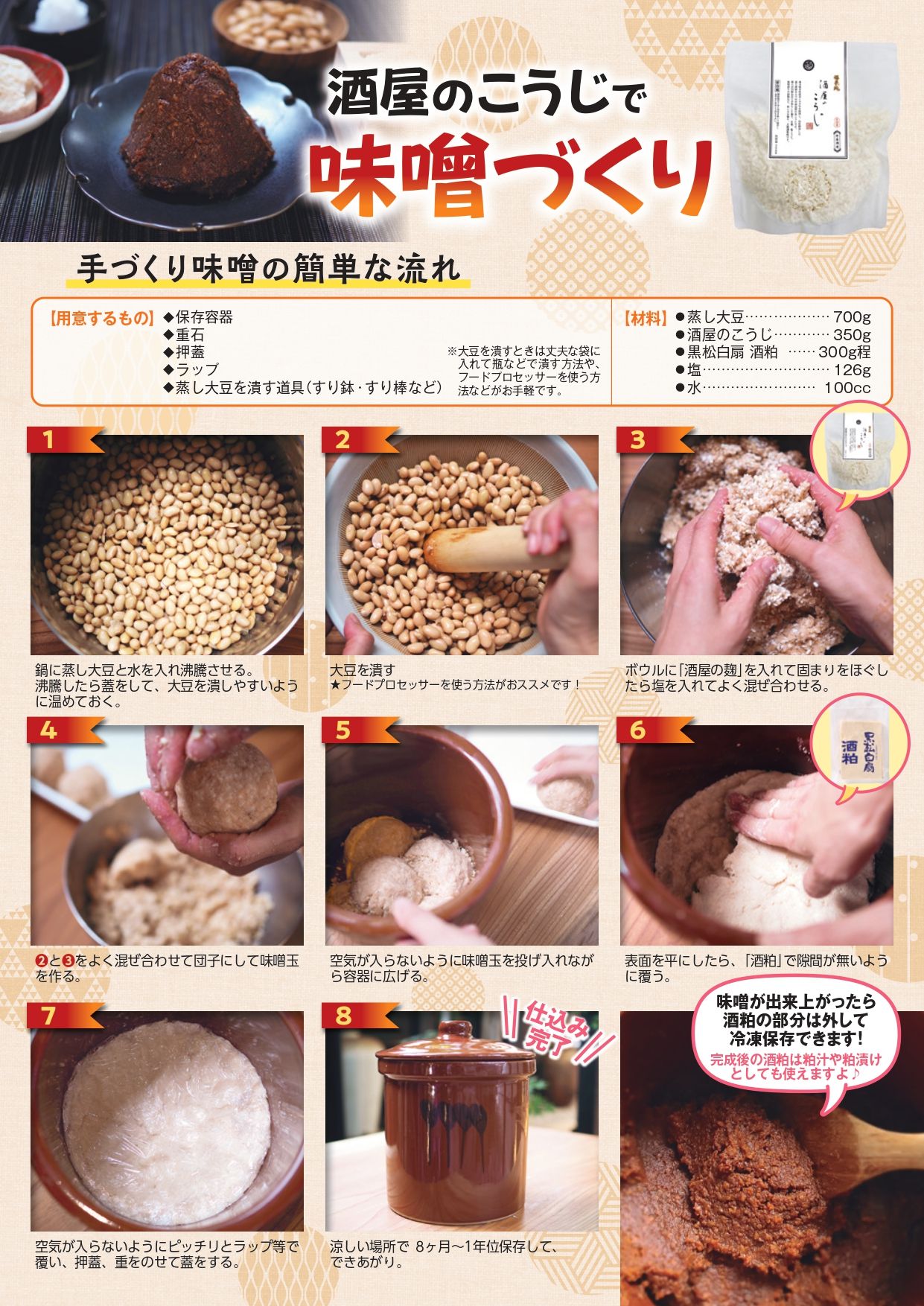 酒屋のこうじで味噌づくり